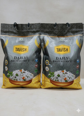 Tavish Daily Basmati rice Combo 1kg Each Pouch | Pack Of-2 | Basmati Rice (Medium Grain, Steam)(2 kg)
