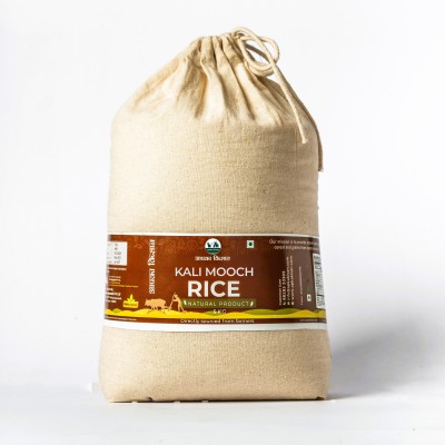 Apka kisan  Organic Natural Aroma Chemical free Big Grain Kali Moonch Rice Kalimuch Rice (Medium Grain, Unpolished)(5 kg)