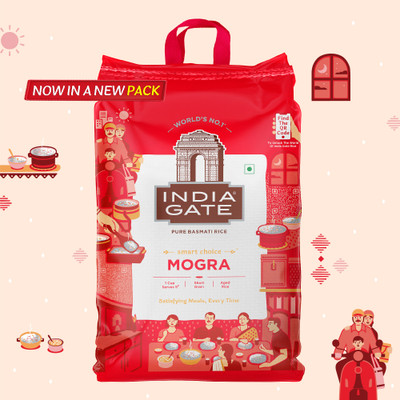 INDIA GATE 1 Cup Serves 5 Mogra | Aged Rice | Smart Choice Basmati Rice (Polished)(10 kg)