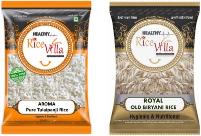 Healthy Rice Villa Aroma Pure Tulaipanji & Royal Old Biryani Rice Combo Basmati Rice (Long Grain, Steam)(2 kg)