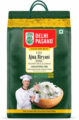 DP DELHIPASAND. 1121 Ajwa Biryani XXXL 5Kg | India’s First Cholesterol-Free Basmati Rice Brand Basmati Rice (Long Grain, Steam)(5 kg)
