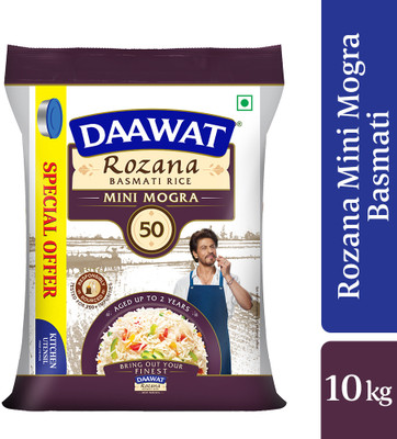 Daawat Sehat/Rozana Mini Mogra Basmati Rice (Basmati Chawal) (Broken Grain) (1N KITCHEN UTENSIL Free) (10 kg) Offers & Cashback