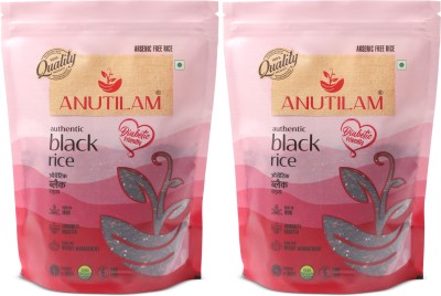 Anutilam Authentic Black Rice, Pack of 2 Red Black Rice (Unpolished)(1 kg)