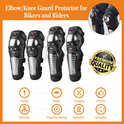 Allowing 4Pcs/Set Motorcycle Kneepad Stainless Steel Moto Elbow Knee Pads Protective Elbow Guard, Knee Guard Free Black(Pack of 4)