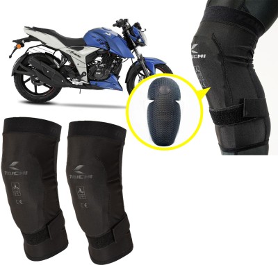 AUTO PEARL Protective Knee Sleeve 2nd Skin Black Arti-Lage Foam Pads for Apache RTR 160 4V Elbow Guard, Knee Guard, Shin Guard Free Black(Pack of 2)