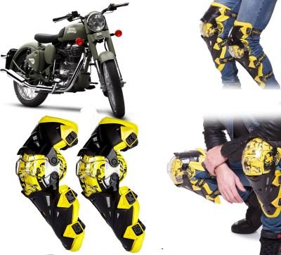 AUTO PEARL Black & Yellow Protective Knee Gurad 2 Pcs for Battle Green Elbow Guard, Knee Guard Free Black, Yellow(Pack of 2)