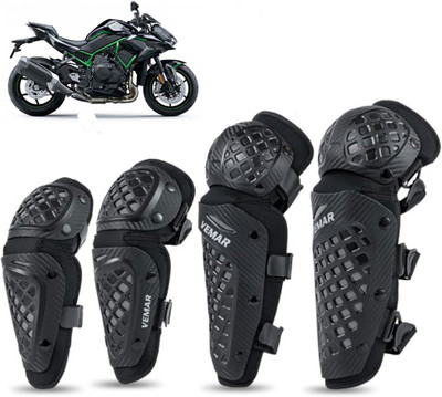 AUTO PEARL Knee Guard Set Riding Safety Protection E30 4Pcs Elbow Guard, Knee Guard Free Black(Pack of 4)