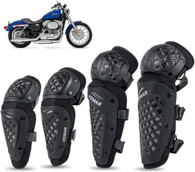AUTO PEARL Knee Guard Set Riding Safety Protection E30 4Pcs Elbow Guard, Knee Guard Free Black(Pack of 4)