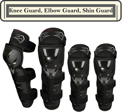 Allowing Flexible Breathable Elbow & Knee Guard Elbow Guard, Knee Guard Free Black(Pack of 4)
