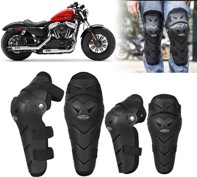 AUTO PEARL Protective Elbow Guard/Knee and Shin Guards Elbow Guard, Knee Guard, Shin Guard Free Black(Pack of 4)