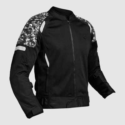 ROYAL ENFIELD Streetwind Eco V2 Camo Sustainable Riding Jacket | Level 2 Shoulder Elbow Armors Riding Protective Jacket(Black, XL)