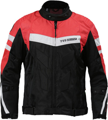 TVS Racing Challenger Riding Protective Jacket(Red, Black, M Regular)