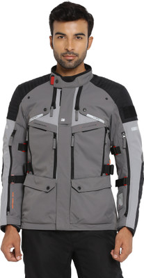 ROYAL ENFIELD Nirvik V2 Two Layered with Chest, Back, Shoulder & Elbow Armours and Rain Jacket Riding Protective Jacket(Grey, L)