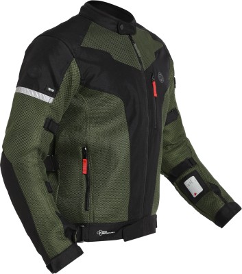 ROYAL ENFIELD Windfarer V2 Riding Jacket with CE Level 2 Shoulder, Elbow and Back Armours Riding Protective Jacket(Green, M)