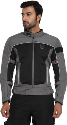 ROYAL ENFIELD Explorer V4 Riding Jacket with Back, Shoulder & Elbow Armors and Rain Jacket Riding Protective Jacket(Grey, XL)