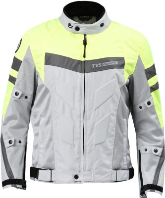 TVS Racing Challenger Riding Protective Jacket(Green, Grey, XL Regular)