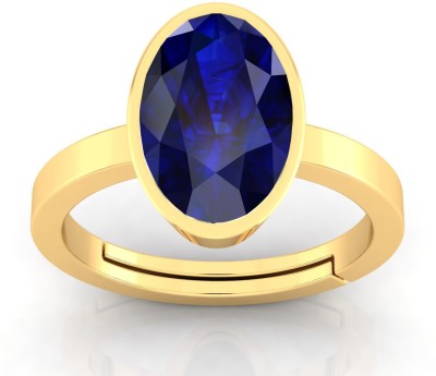 TODANI JEMS 11.25 Ratti Neelam, Blue Sapphire Gemstone Ring With Lab Certificate Brass Sapphire Ring