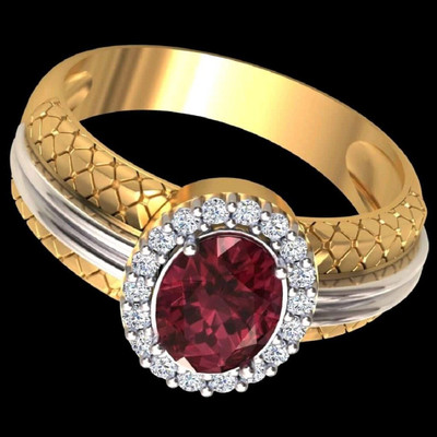 SIDHGEMS 11.25 Ratti 10.00 Carat Natural Ruby Stone Manik Ring Brass Ruby Gold Plated Ring