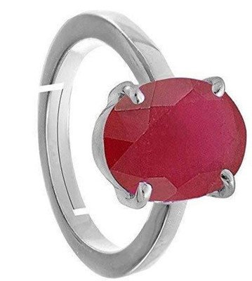 VishvMa 5.00 Ratti Burma Ruby Manik Gemstone Ring A1 Quality Stone Ruby Brass Plated Ring