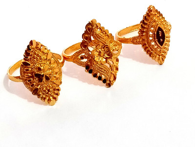 Nawab Collection Trendy Beautiful Alloy Gold Plated Ring Set