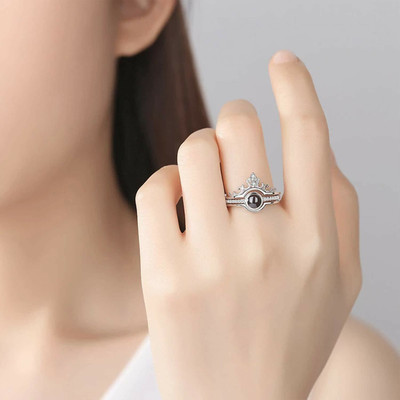 Ruhi Collection Combo of Silver & Rose Gold Crown adjustable ring for Girls/Women (2 Pcs) Alloy Ring