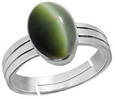 PTM Cats Eye (Lehsunia) 6.25 Ratti or 5.5 Ct Stone 925 Bis Hallmark Women Adjustable Sterling Silver Ring