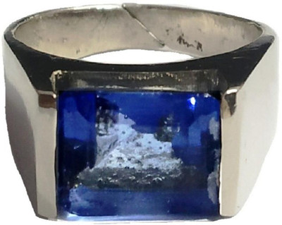 Jewelswonder Stone Sapphire Rhodium Plated Ring