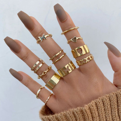 Designs By Jewels Galaxy Contemporary Stackable Rings Brass Gold Plated Stack Ring