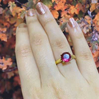 Gemzonite Ruby Ring Stone Manik Effective Stone Astrological purpose for men & women Alloy, Bronze, Brass Ruby Gold Plated Ring