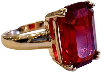 GenZcomplex Copper Ruby Gold Plated Ring