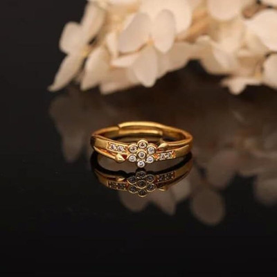 Dressberry Gold-Plated Stylish Adjustable Ring Brass Diamond Gold, Platinum Plated Ring