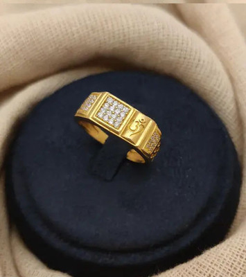 GORASH CREATION Jring-32_24 Brass Cubic Zirconia Gold Plated Ring