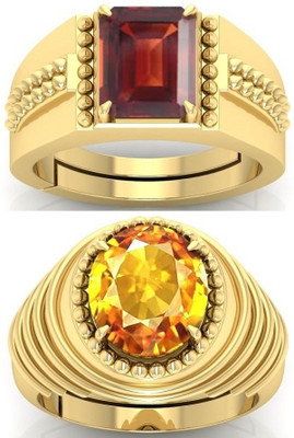 BHAIRAW GEMS Ratti Stone Adjustable Ring for Men & Women Stone Crystal, Sapphire Ring
