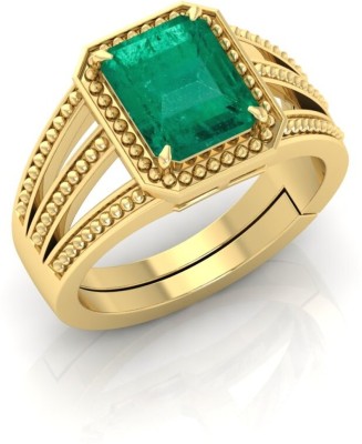 Shree Shyam Brass Emerald Gold Plated Ring