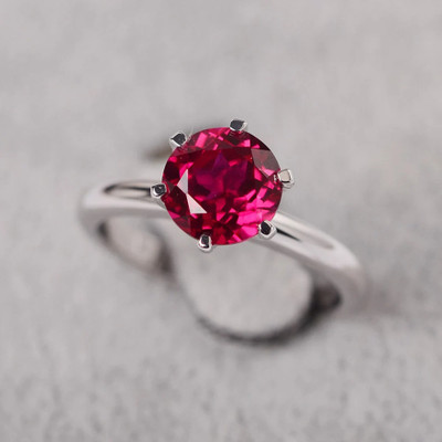 Chopra Gems Ruby Ring Stone Manik Effective Stone Astrological purpose for men & women Brass Silver Plated Ring