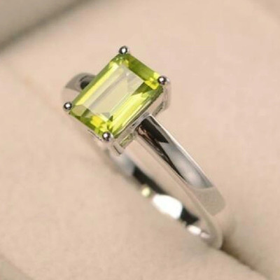 RSPR Stone Peridot Silver Plated Ring