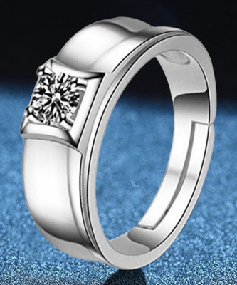 MYKI Limited Edition Sterling Stainless Steel Cubic Zirconia Silver Plated Ring