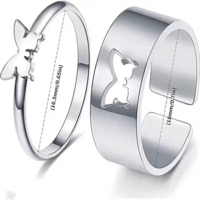 Teeragaj Cool silver butterfly ring bbollywood Steel Rings For Girls Boys And Men Stainless Steel Sterling Silver Plated Ring Set