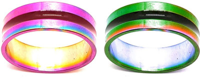 Dynamic Retail Global Set of 2 Rings for Men & Women, Multicolor-Purple Copper Ring