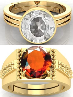 BHAIRAW GEMS Ratti Stone Adjustable Ring for Men & Women Stone Crystal, Crystal Ring