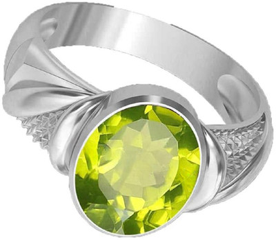 Sidharth Gems 11.25 Ratti 10.25 Carat Peridot Ring Natural Peridot/Mani Stone Brass Peridot Silver Plated Ring