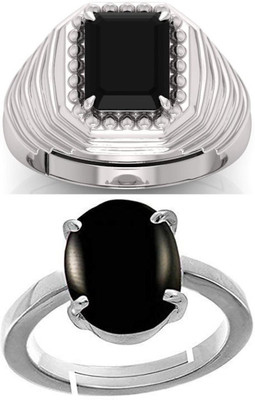 BHAIRAW GEMS Moonstone Stone Silver Adjustable Ring Stainless Steel Ring