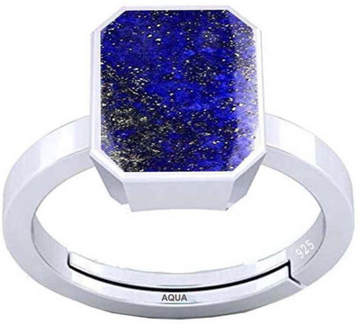 AQUAGEMS lapis lazuli 5.25 Ratti or 5 Ct Gemstone Men bis Hallmark 925 Sterling Silver Ring