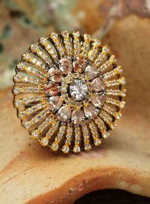 STYYLO FASHION Alloy Cubic Zirconia Rhodium Plated Ring