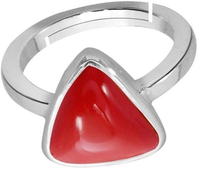 Gemzonite 5.25 CARAT Silver Coral Silver Plated Ring