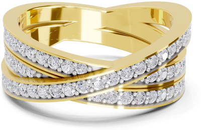 Sparq Certified Lab Grown Diamond & Gold Plated 1253 Sterling Silver Gold Plated Ring