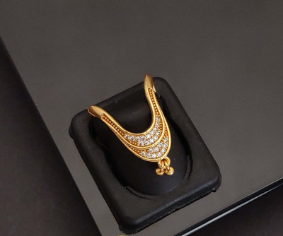 DIMIKI Gold Plated Micropolish AD Vanki Ring Alloy Cubic Zirconia Ring