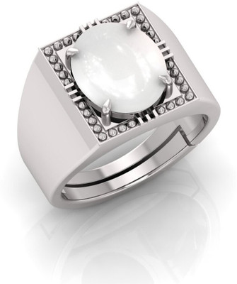 The Crystl Cache Store Brass Opal Silver Plated Ring