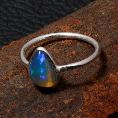 Silver Aura Creations Sterling Silver Opal Ring