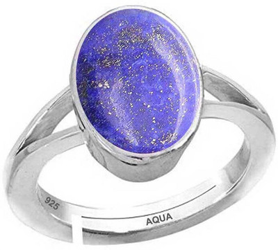 AQUAGEMS lapis lazuli 8.25 Ratti or 7.50 Ct Gemstone Men bis Hallmark 925 Sterling Silver Ring